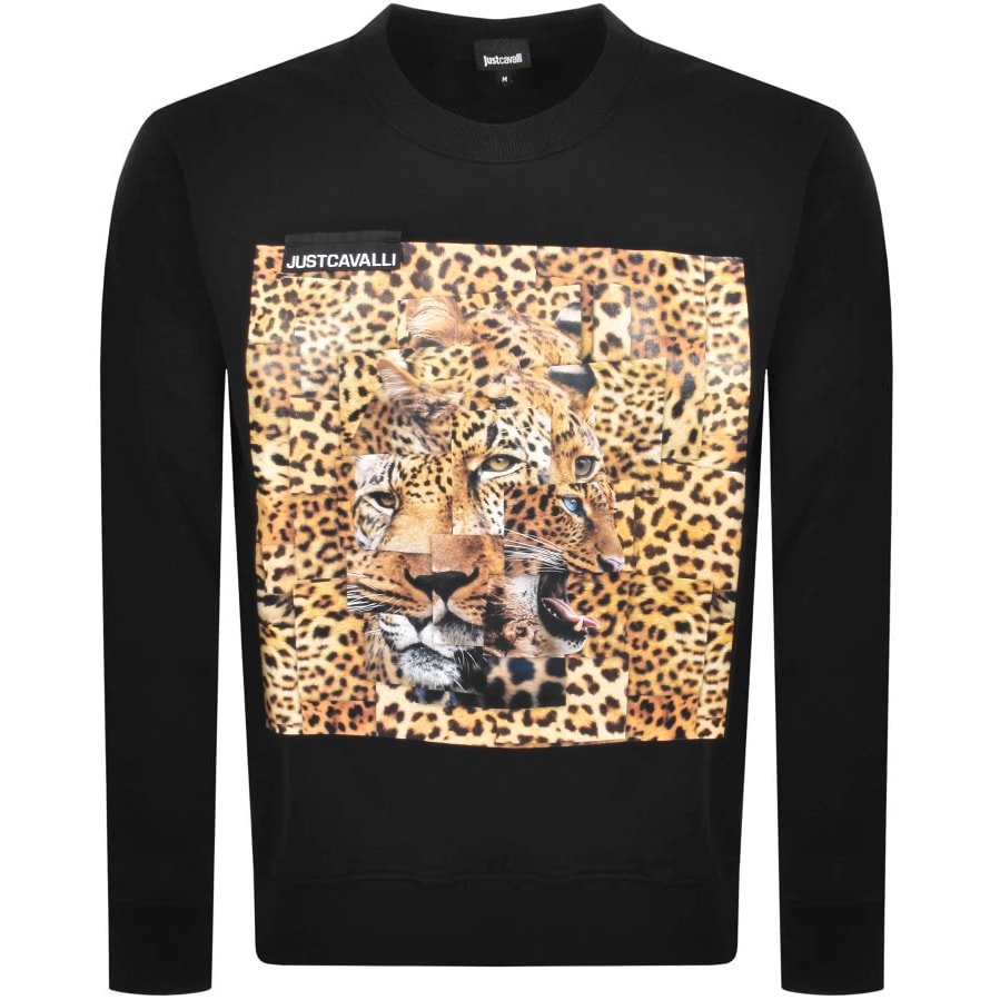 Alternative Image for ProductJust Cavalli Crew Neck Leopard Sweatshirt Black1